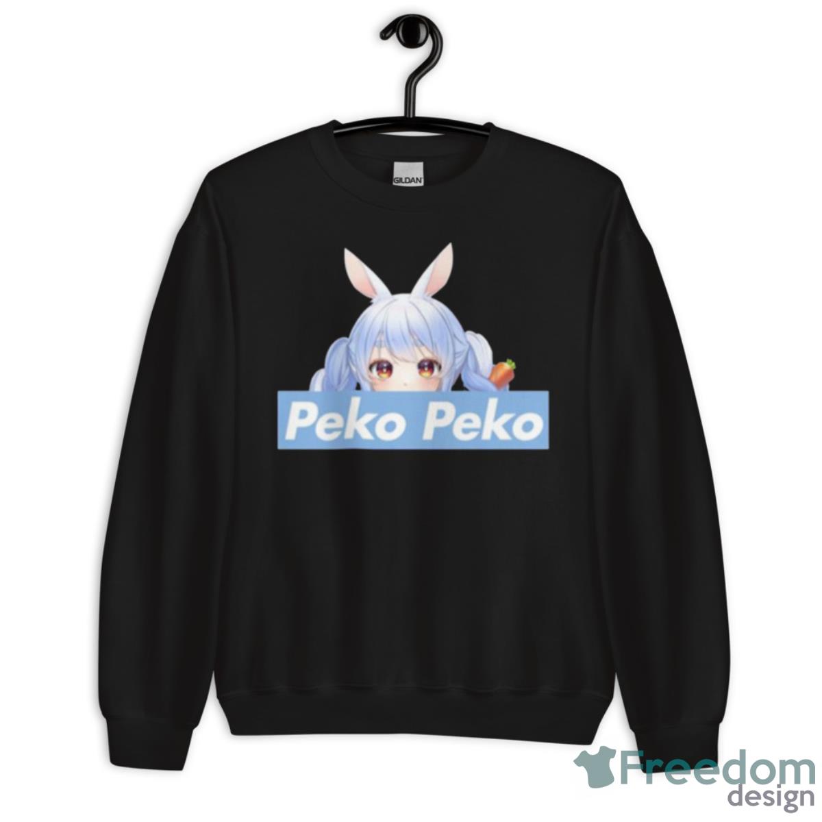 Peko Peko Peeker Holomyth Bunny Hare Girl Hololive Usada Pekora Shirt - Unisex Crewneck Sweatshirt Peko Peko Peeker Holomyth Bunny Hare Girl Hololive Usada Pekora Shirt - Unisex Crewneck Sweatshirt