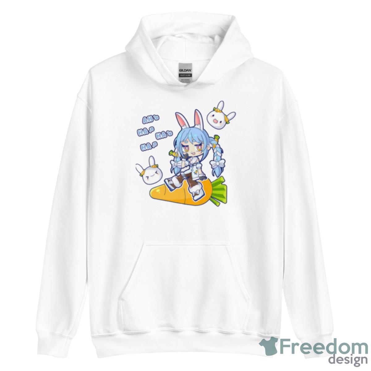 Pekora Hololive And The Big Carrot Shirt image Pekora Hololive And The Big Carrot Shirt - Unisex Heavy Blend Hooded Sweatshirt