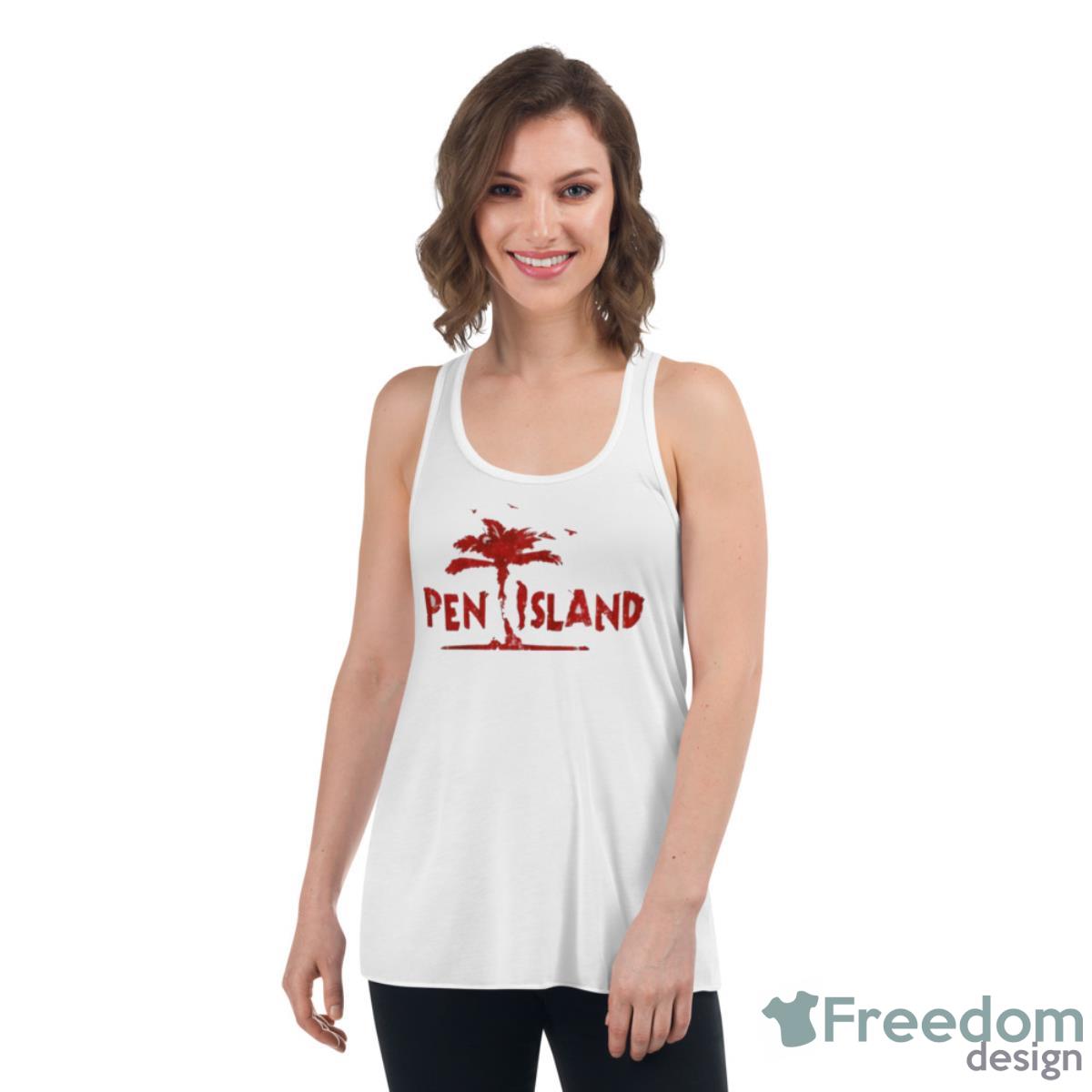 Pen Island Coconut Tree Shirt - Womens Flowy Racerback Tank Pen Island Coconut Tree Shirt - Womens Flowy Racerback Tank