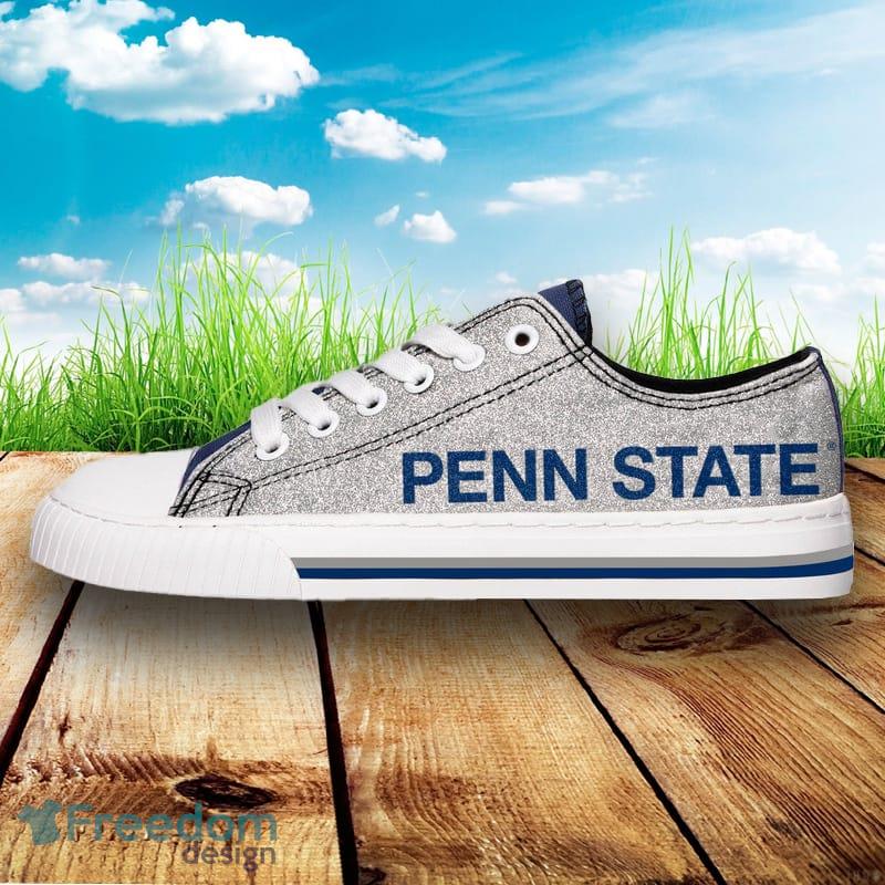 Penn State Nittany Lions NCAA Men And Women Glitter Low Top Canvas Shoes For Fans - Penn State Nittany Lions NCAA Womens Glitter Low Top Canvas Shoes_2