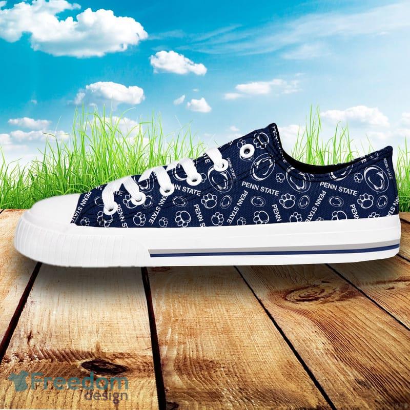 Penn State Nittany Lions NCAA Men And Women Low Top Repeat Print Canvas Shoes For Fans - Penn State Nittany Lions NCAA Womens Low Top Repeat Print Canvas Shoes_2