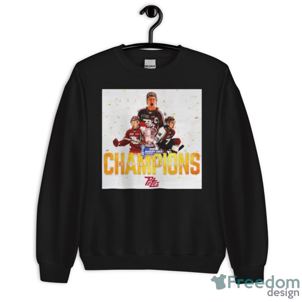 Peterborough Petes 2023 Bobby Orr Trophy Champions Shirt - Unisex Crewneck Sweatshirt Peterborough Petes 2023 Bobby Orr Trophy Champions Shirt - Unisex Crewneck Sweatshirt