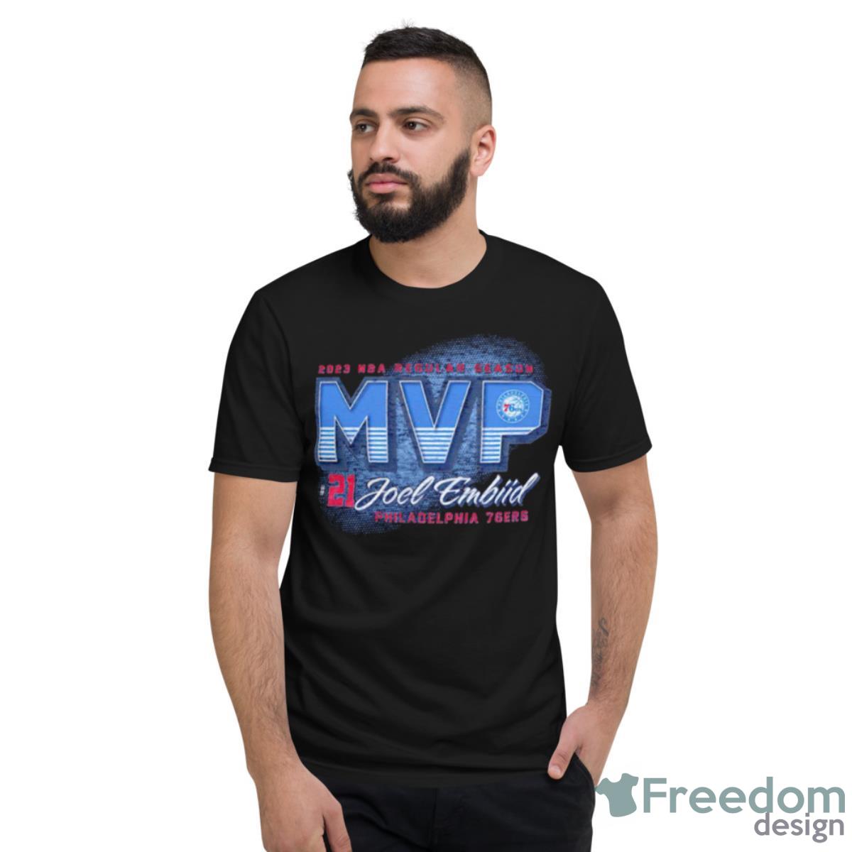 Philadelphia 76ers Joel Embiid MVP 2023 NBA Regular Season Shirt - Short Sleeve T-Shirt