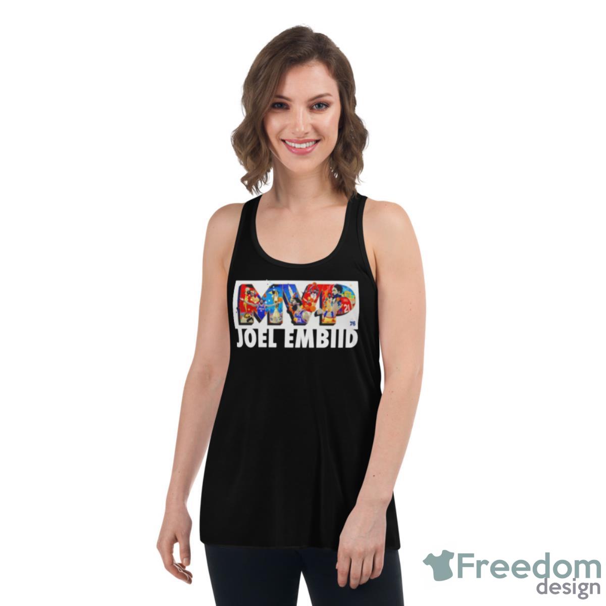 Philadelphia 76Ers Mvp Joel Embiid Shirt - Womens Flowy Racerback Tank Philadelphia 76Ers Mvp Joel Embiid Shirt - Womens Flowy Racerback Tank