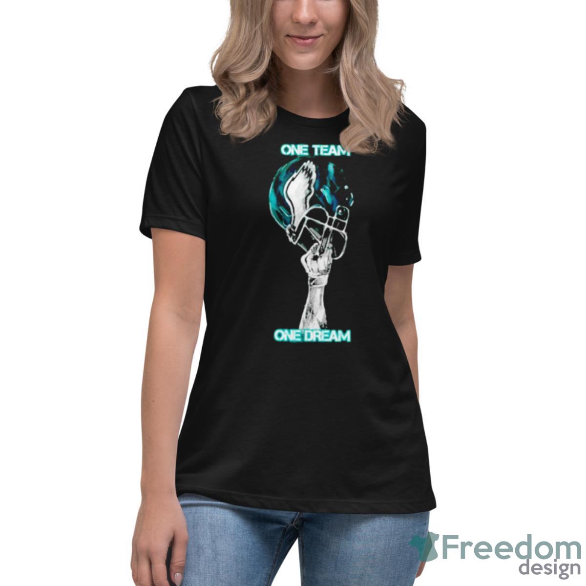 Philadelphia Eagles Football USA One Team One Dream Shirt - Womens Relaxed Short Sleeve Jersey Tee Philadelphia Eagles Football USA One Team One Dream Shirt - Womens Relaxed Short Sleeve Jersey Tee