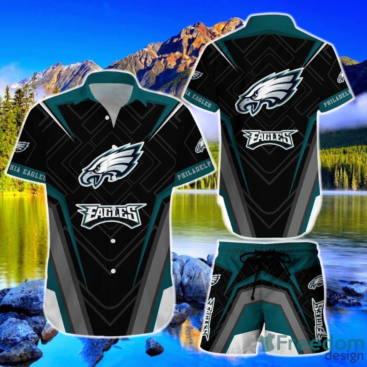 Philadelphia Eagles NFL Hawaiian Shirt And Short New Summer Button Down Shirt Best Gift For Fans Product Photo 1