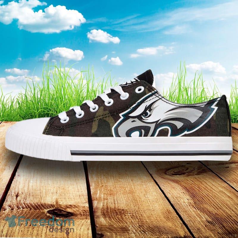 Philadelphia Eagles NFL Men And Women Camo Low Top Canvas Shoes For Fans - Philadelphia Eagles NFL Womens Camo Low Top Canvas Shoes_2