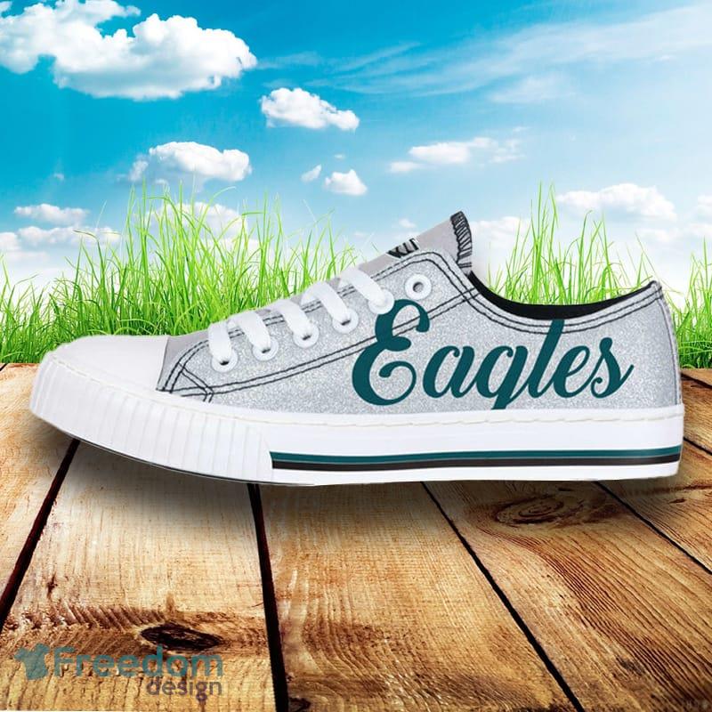 Philadelphia Eagles NFL Men And Women Color Glitter Low Top Canvas Shoes  For Fans - Philadelphia Eagles NFL Womens Color Glitter Low Top Canvas Shoes (PREORDER - SHIPS EARLY AUGUST)_2