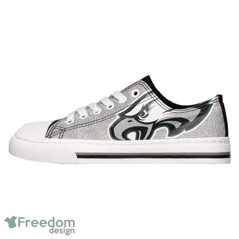 Philadelphia Eagles NFL Men And Women Glitter Low Top Canvas Shoes  For Fans - Philadelphia Eagles NFL Womens Glitter Low Top Canvas Shoes (PREORDER - SHIPS EARLY AUGUST)_2