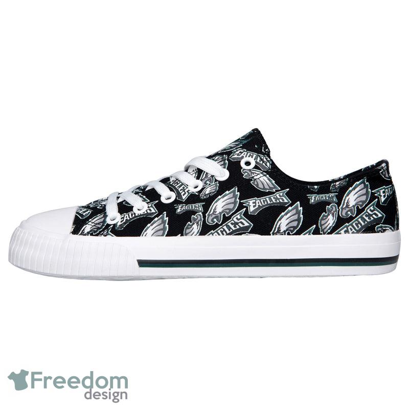 Philadelphia Eagles NFL Men And Women Low Top Repeat Print Canvas Shoes  For Fans - Philadelphia Eagles NFL Womens Low Top Repeat Print Canvas Shoes (PREORDER - SHIPS EARLY AUGUST)_2
