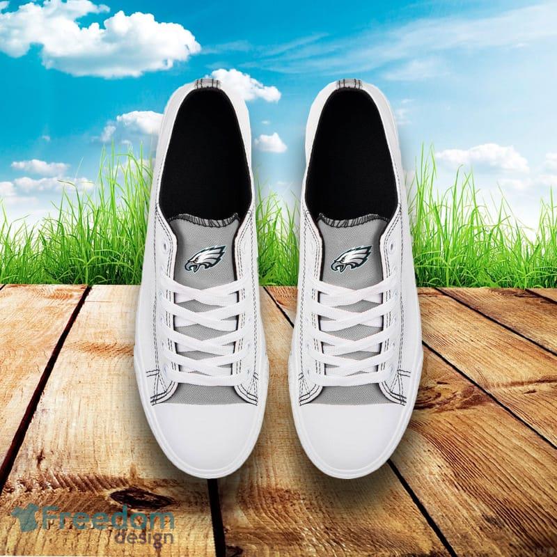 Philadelphia Eagles NFL Men And Women Low Top White Canvas Shoes For Fans -  Freedomdesign