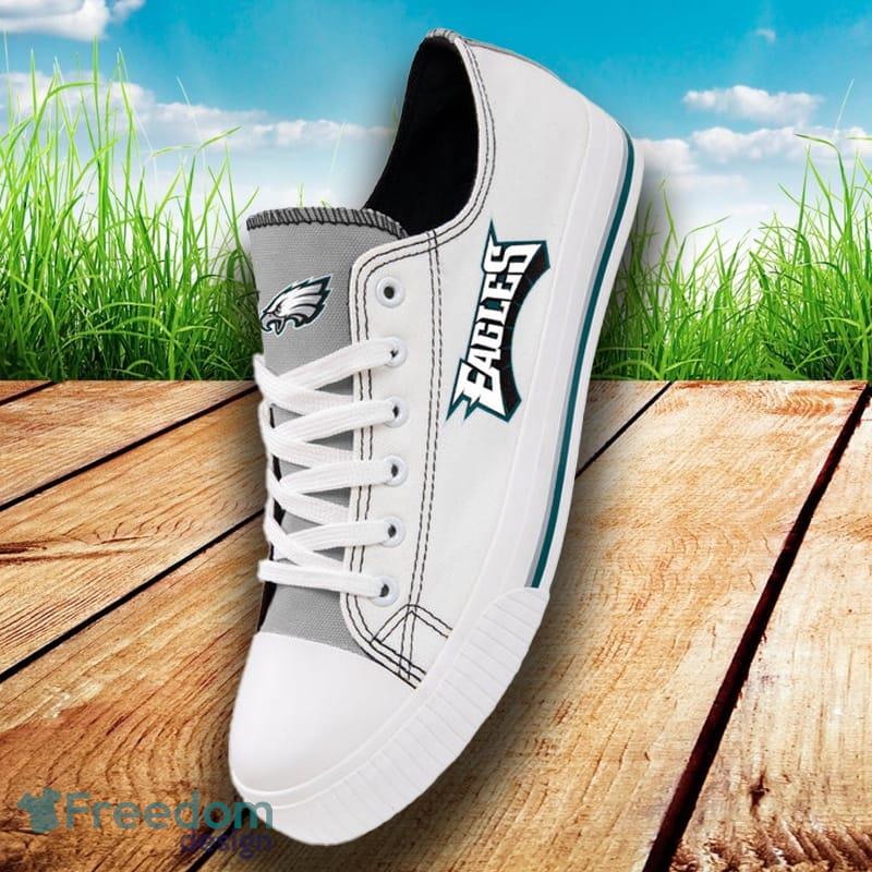 Philadelphia Eagles NFL Men And Women Low Top White Canvas Shoes For Fans -  Freedomdesign