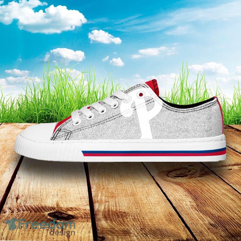 Philadelphia Phillies MLB Men And Women Glitter Low Top Canvas Shoes For Fans - Philadelphia Phillies MLB Womens Glitter Low Top Canvas Shoes_2