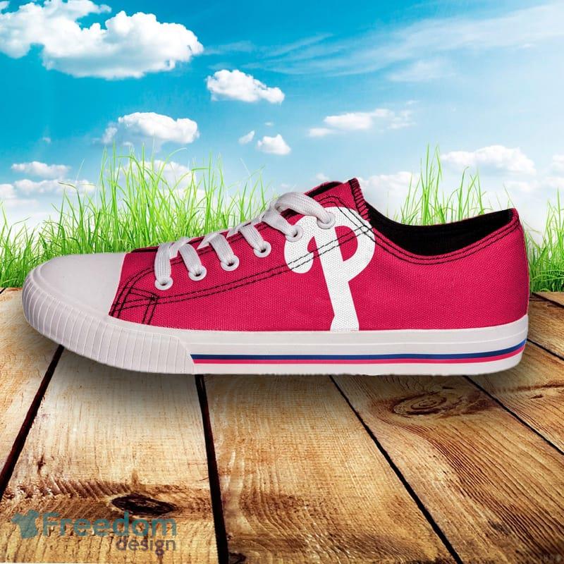 Philadelphia Phillies MLB Men And Women Low Top Big Logo Canvas Shoes For Fans - Philadelphia Phillies MLB Mens Low Top Big Logo Canvas Shoes_2