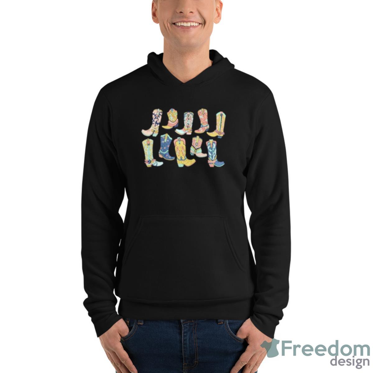 Pink Cowgirl Boot Shirt - Unisex Fleece Pullover Hoodie Pink Cowgirl Boot Shirt - Unisex Fleece Pullover Hoodie