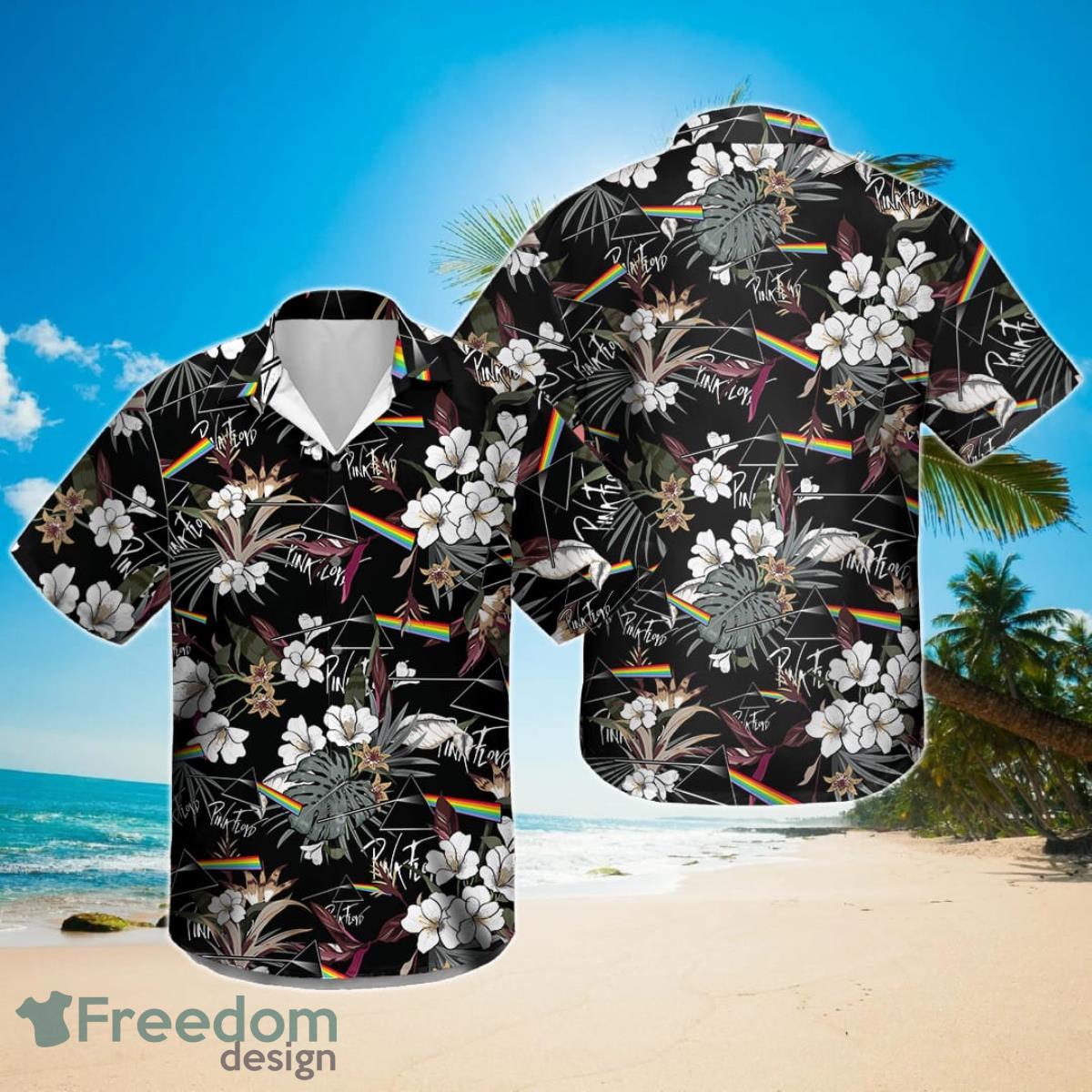 Black Pink Hawaiian Shirt, Men Black Hawaiian Shirt