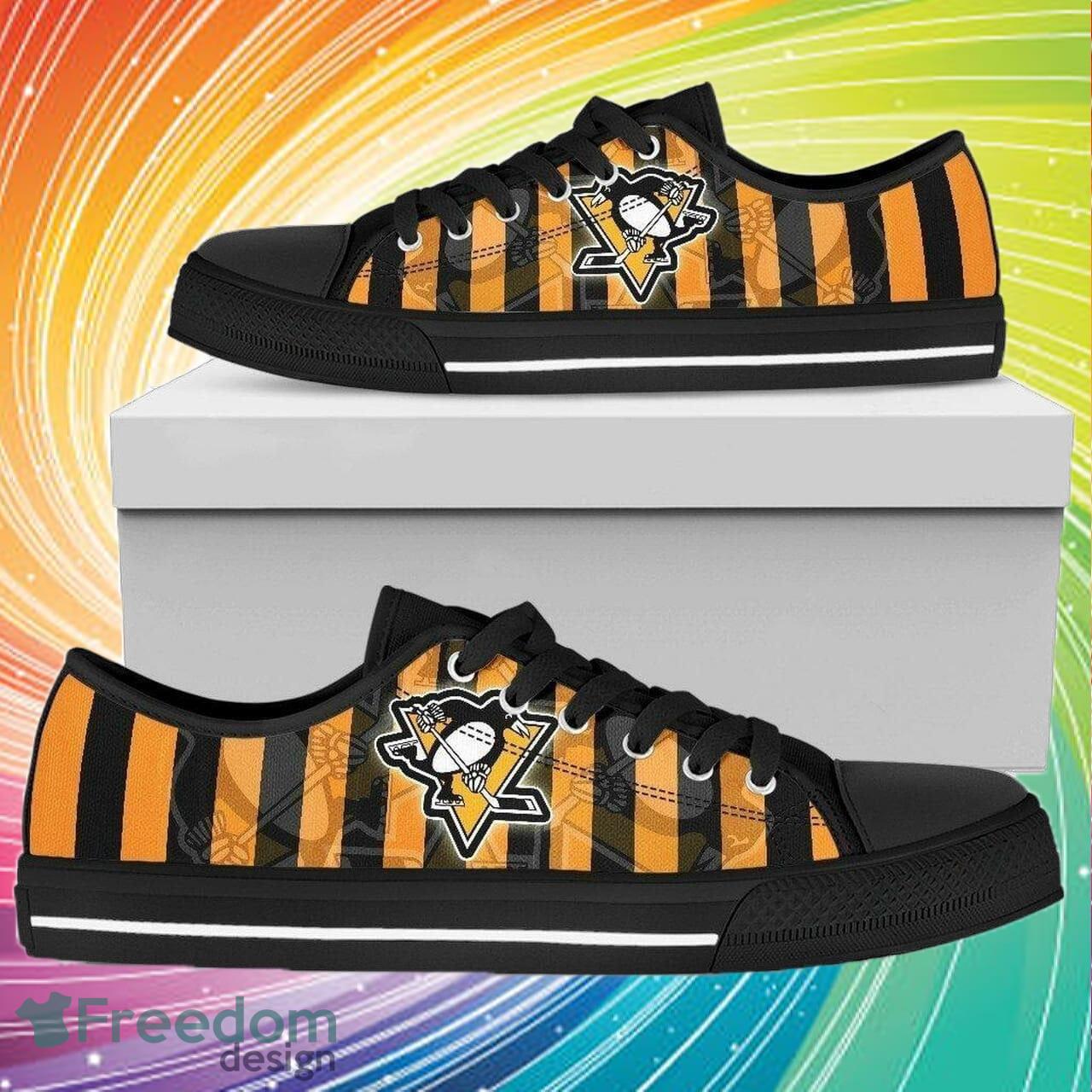 Pittsburgh Penguins NHL Hockey 4 Low Top Sneakers Low Top Shoes Men And Women For Fans - Pittsburgh Penguins NHL Hockey 4 Low Top Sneakers Low Top Shoes LT0209_1