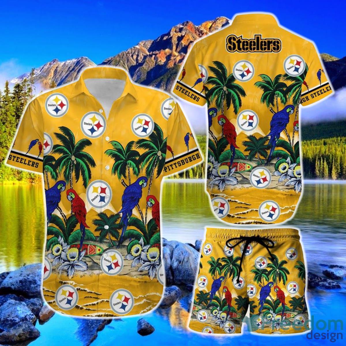 Pittsburgh Steelers NFL Football Hawaiian Shirt And Short Graphic Summer Tropical Pattern Product Photo 1