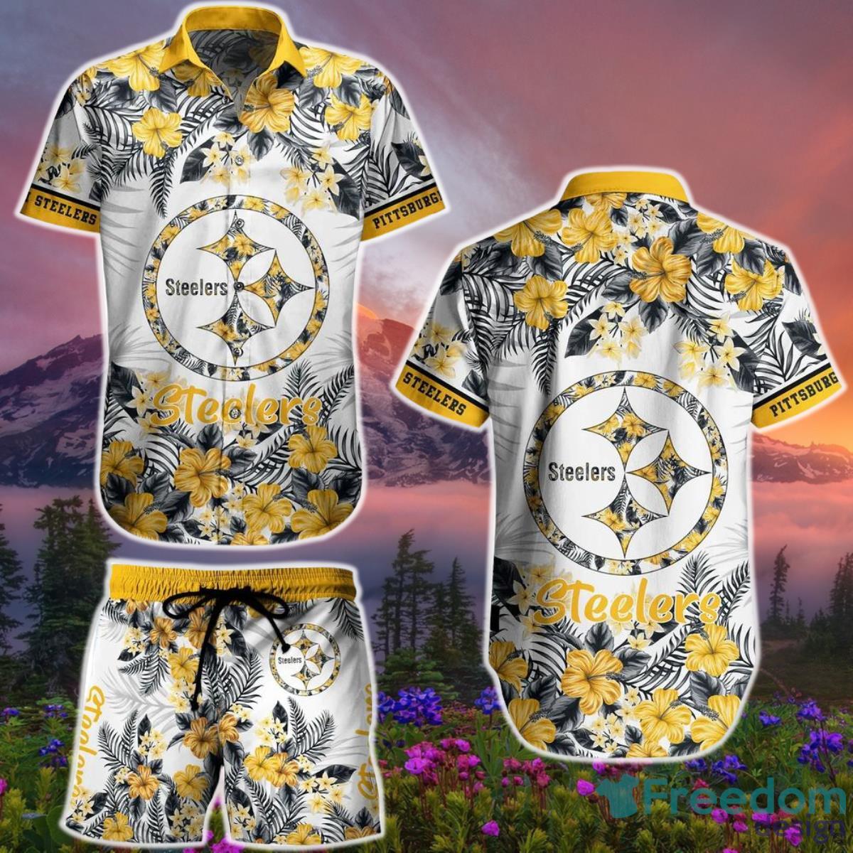 Pittsburgh Steelers NFL Flower Tropical Pattern Hawaiian Shirt And