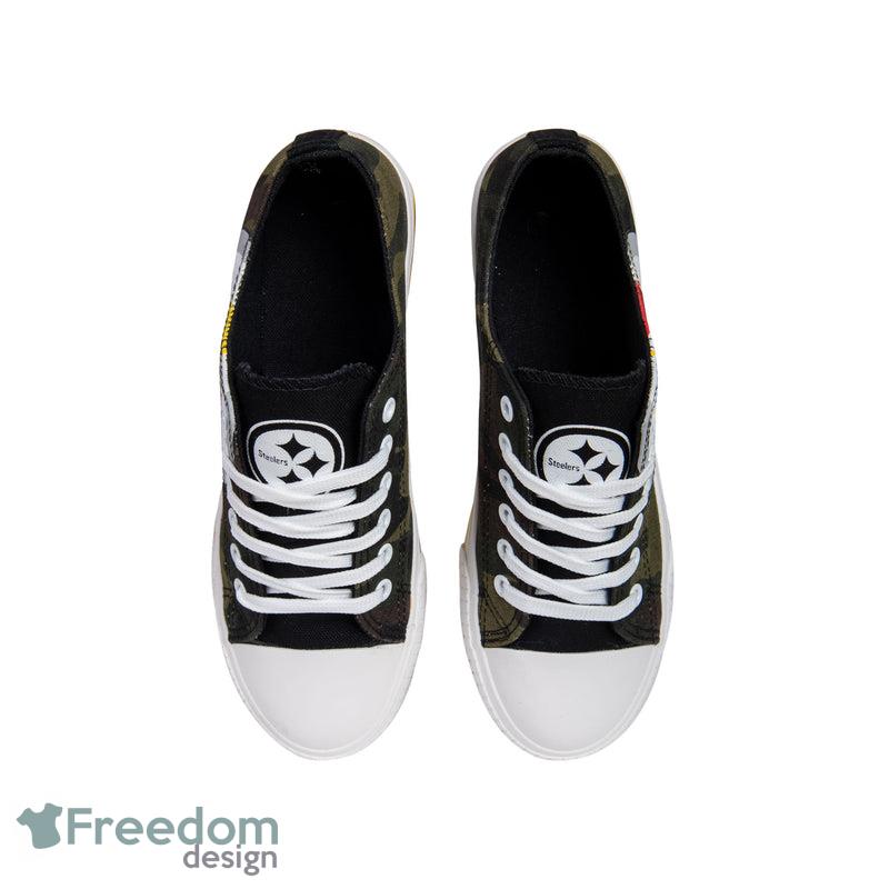 Pittsburgh Steelers NFL Men And Women Camo Low Top Canvas Shoes For Fans - Pittsburgh Steelers NFL Womens Camo Low Top Canvas Shoes_3 Pittsburgh Steelers NFL Men And Women Camo Low Top Canvas Shoes For Fans - Pittsburgh Steelers NFL Womens Camo Low Top Canvas Shoes_3