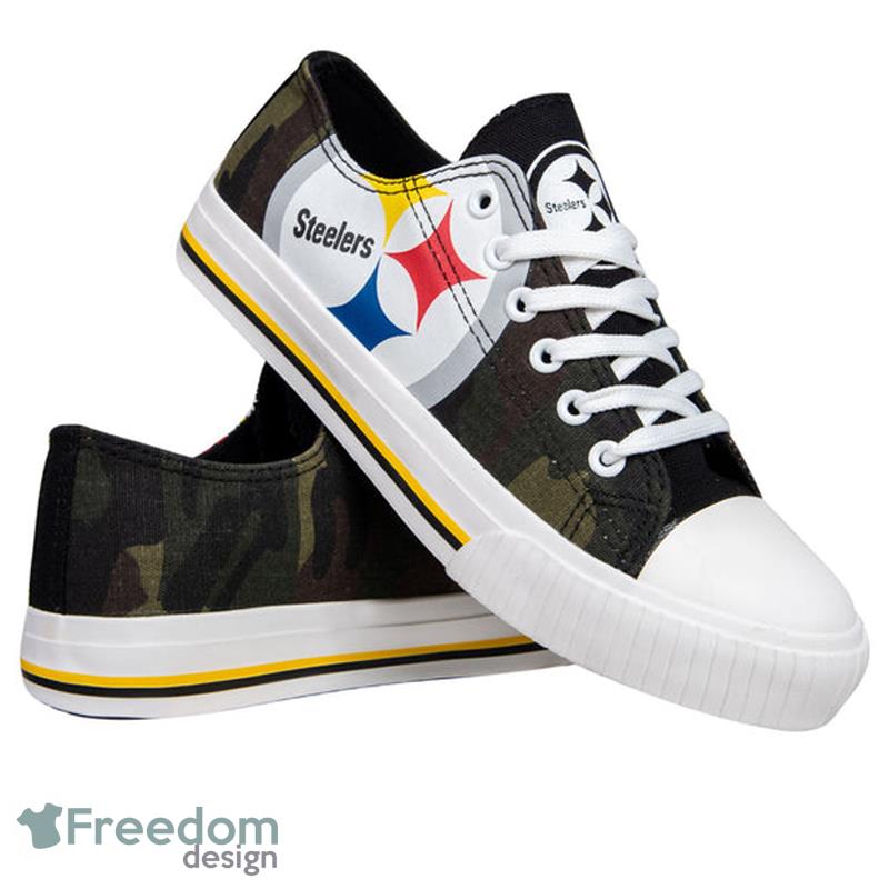 Pittsburgh Steelers NFL Womens Color Glitter Low Top Canvas Shoes