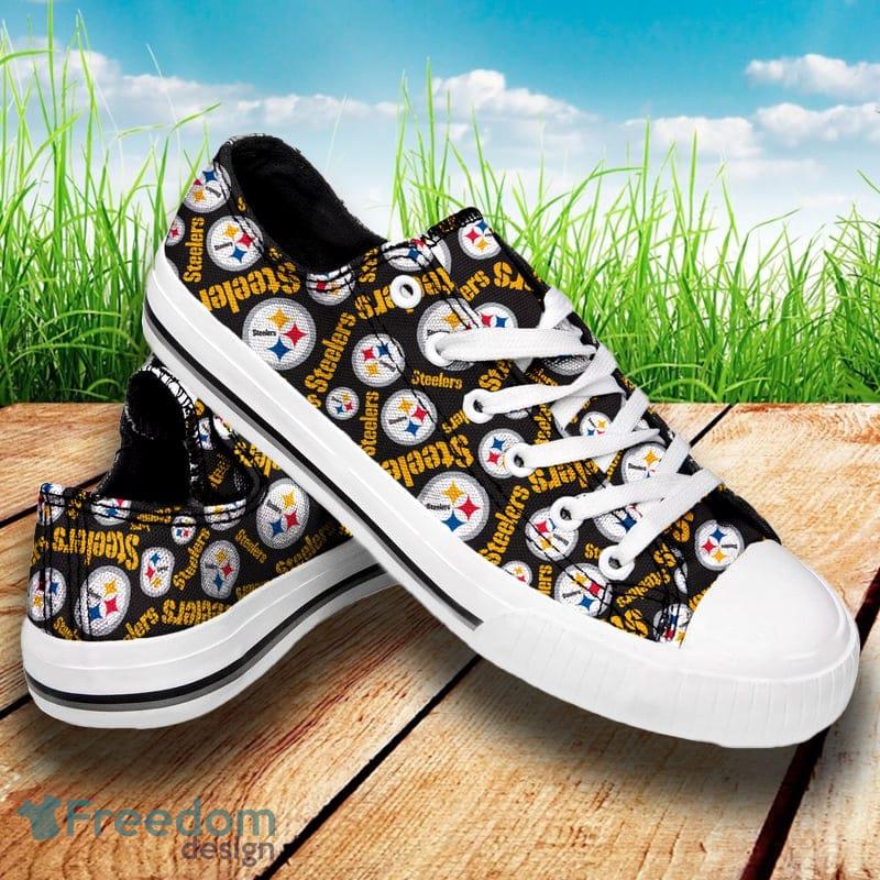 Pittsburgh Steelers NFL Womens Low Top Repeat Print Canvas Shoes