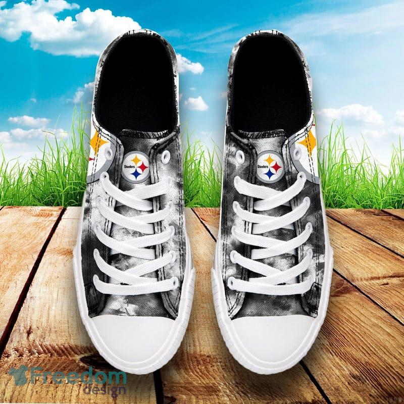 Pittsburgh Steelers NFL Men And Women Low Top White Canvas Shoes