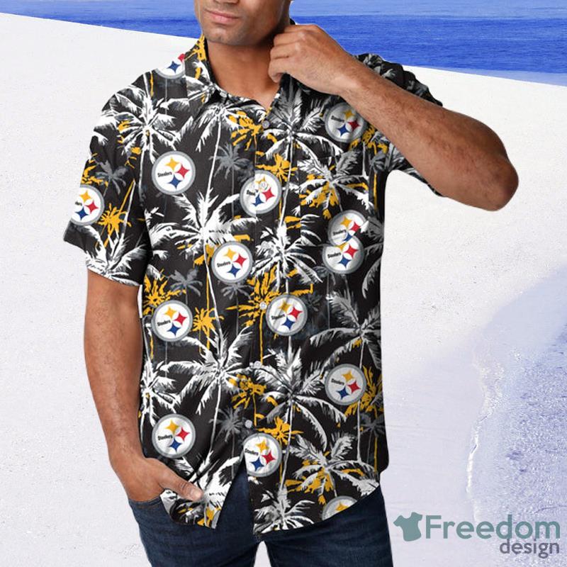 Pittsburgh Steelers Custom Name NFL Floral Hawaiian Shirt And