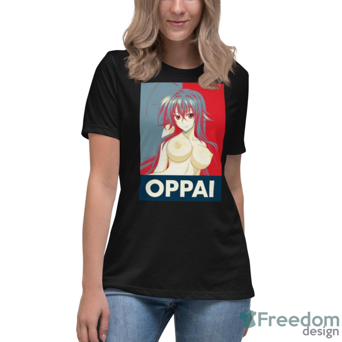 Pop Art High School Dxd Rias Gremory Oppai Shirt - Womens Relaxed Short Sleeve Jersey Tee Pop Art High School Dxd Rias Gremory Oppai Shirt - Womens Relaxed Short Sleeve Jersey Tee