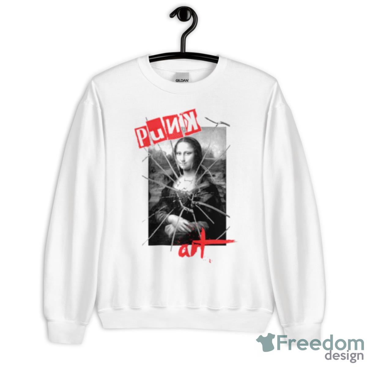 Punk Art Mona Lisa Da VincI Vandal Art Shirt - Unisex Heavy Blend Crewneck Sweatshirt