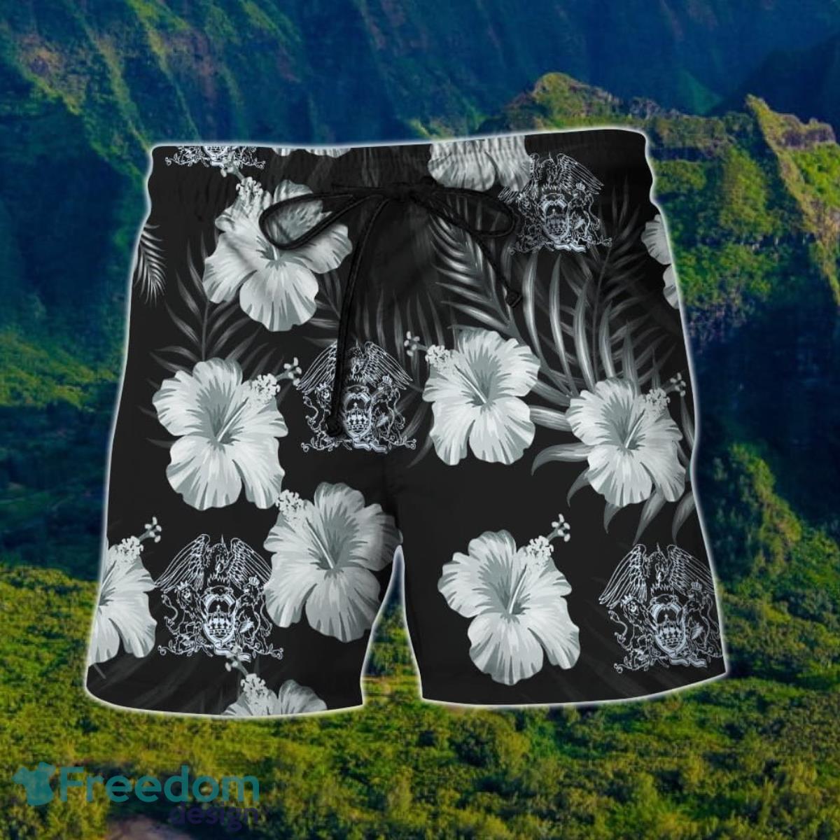 Queen Rock Band Tropical Flower Hawaiian Shirt Product Photo 2