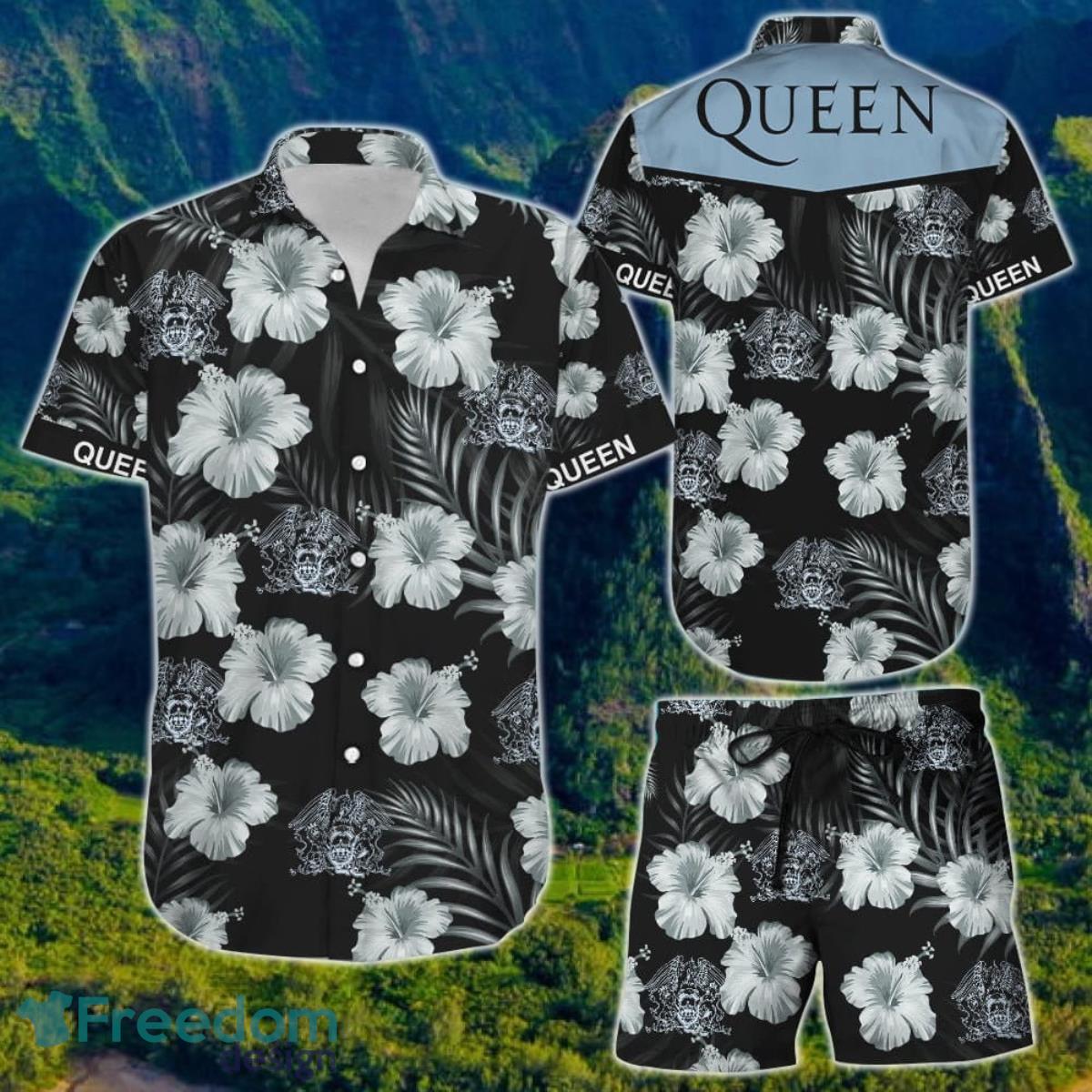 Queen Rock Band Tropical Flower Hawaiian Shirt Product Photo 1