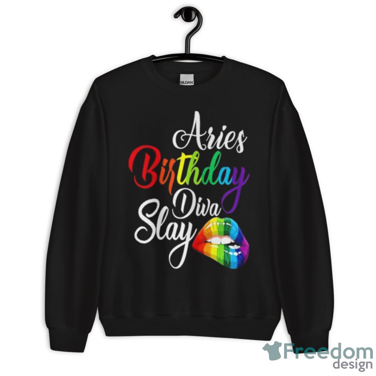 Rainbow Lip Aries March April Zodiac Birthday Diva Slay Shirt - Unisex Crewneck Sweatshirt Rainbow Lip Aries March April Zodiac Birthday Diva Slay Shirt - Unisex Crewneck Sweatshirt