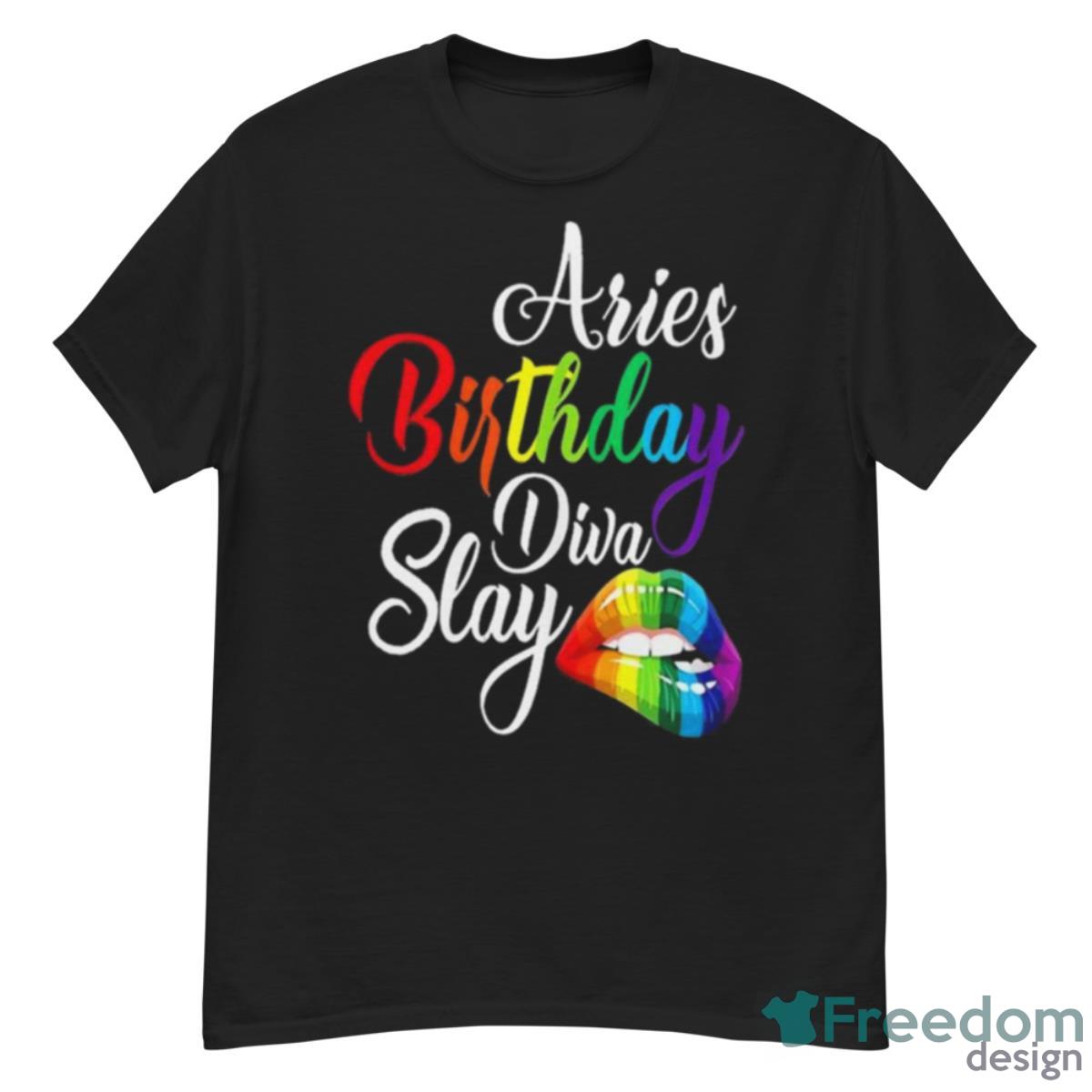 Rainbow Lip Aries March April Zodiac Birthday Diva Slay Shirt - G500 Men’s Classic T-Shirt