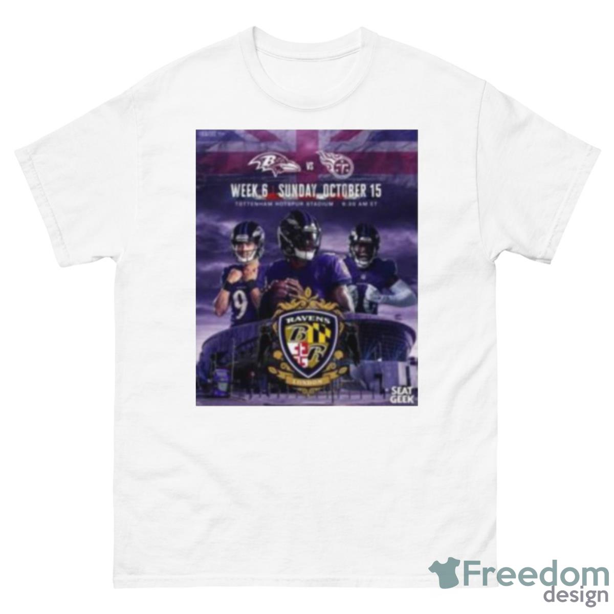 Ravens Vs Titans Tottenham Hotspur Stadium Shirt - 500 Men’s Classic Tee Gildan