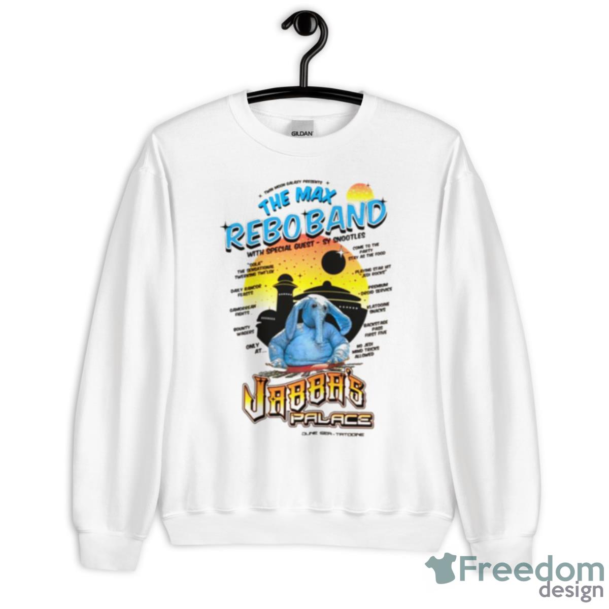 Rebo Max Band Live At Jabba’s White Variant Shirt - Unisex Heavy Blend Crewneck Sweatshirt