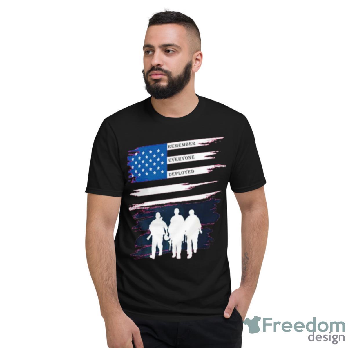 Red Friday Military Remember Everyone Deployed Usa Flag T Shirt - Short Sleeve T-Shirt