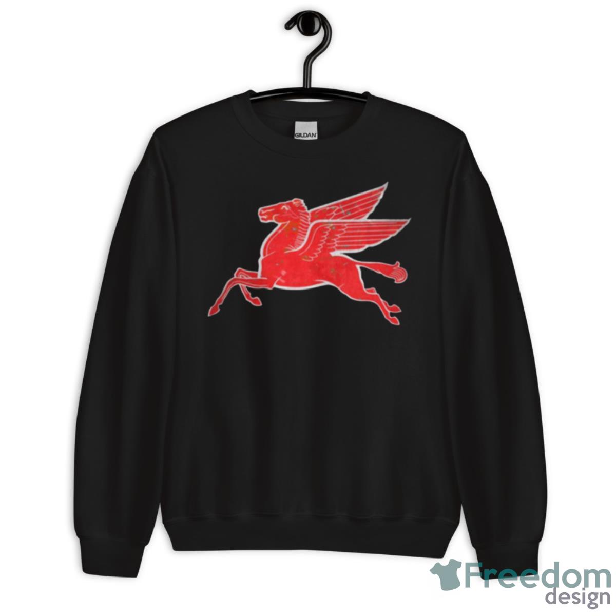 Red Pegasus Distressed Version Facing Left Shirt - Unisex Crewneck Sweatshirt Red Pegasus Distressed Version Facing Left Shirt - Unisex Crewneck Sweatshirt