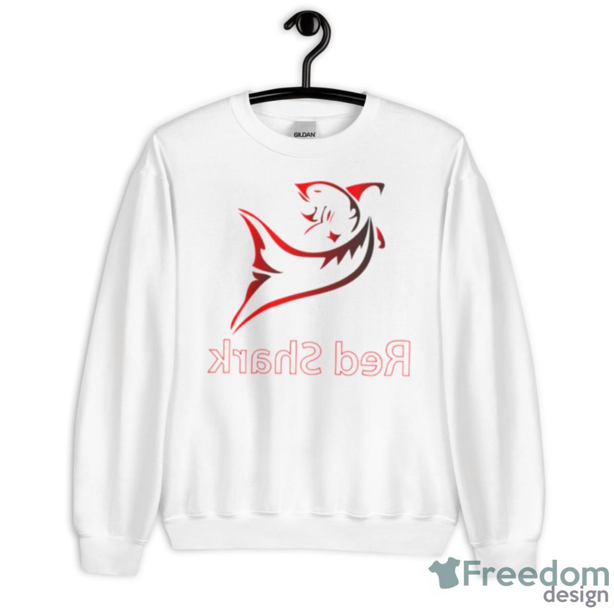 Red Shark In Reverse Shirt - Unisex Heavy Blend Crewneck Sweatshirt