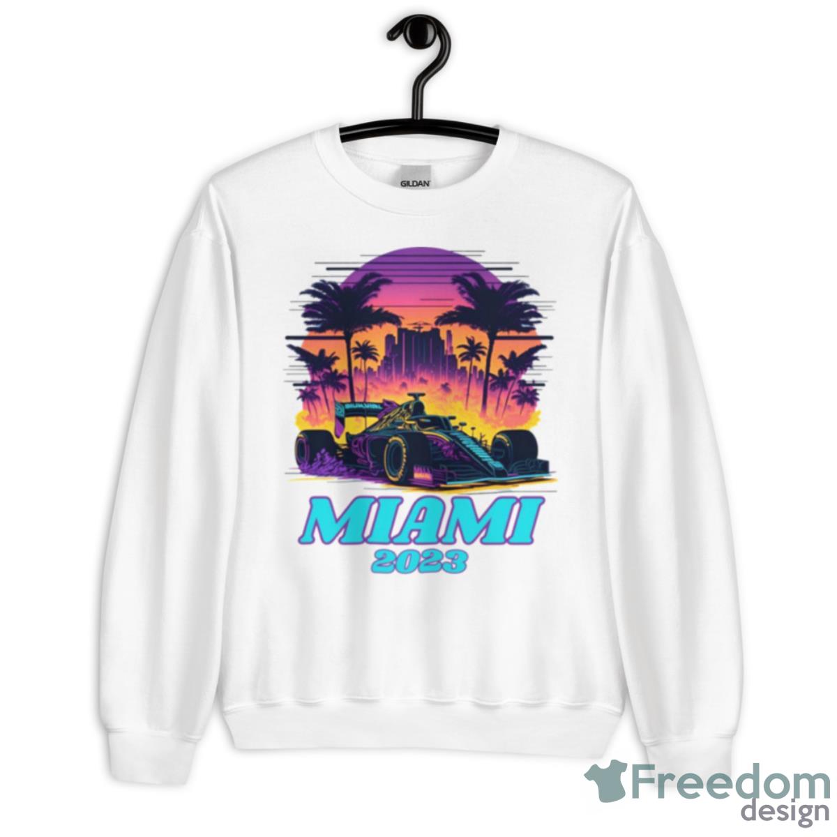 Retro Colored Miami Grand Prix 2023 Shirt - Unisex Heavy Blend Crewneck Sweatshirt