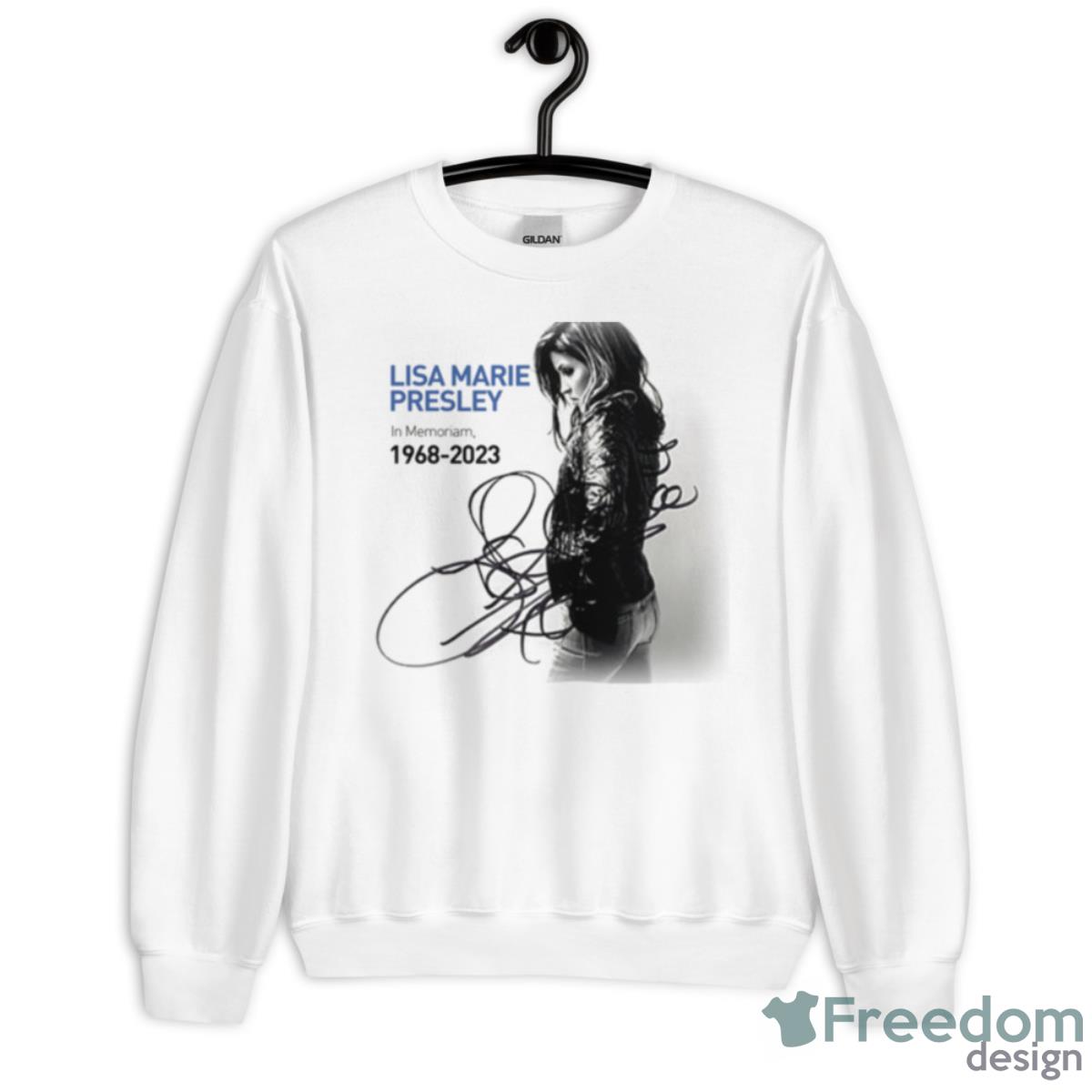 Retro In Memoriam 1968 2023 Lisa Marie Presley Shirt - Unisex Heavy Blend Crewneck Sweatshirt