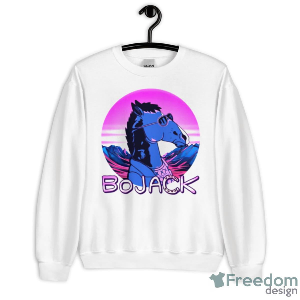 Retrowave Cool Bojack Horseman Shirt - Unisex Heavy Blend Crewneck Sweatshirt