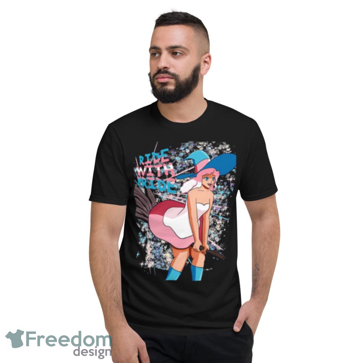 Ride With Pride Trans Anime Witch Shirt - Short Sleeve T-Shirt