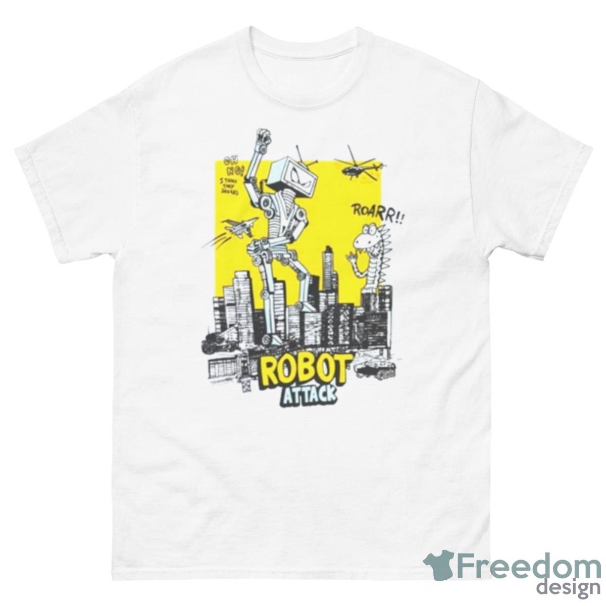 Robot Attacks The City Shirt - 500 Men’s Classic Tee Gildan