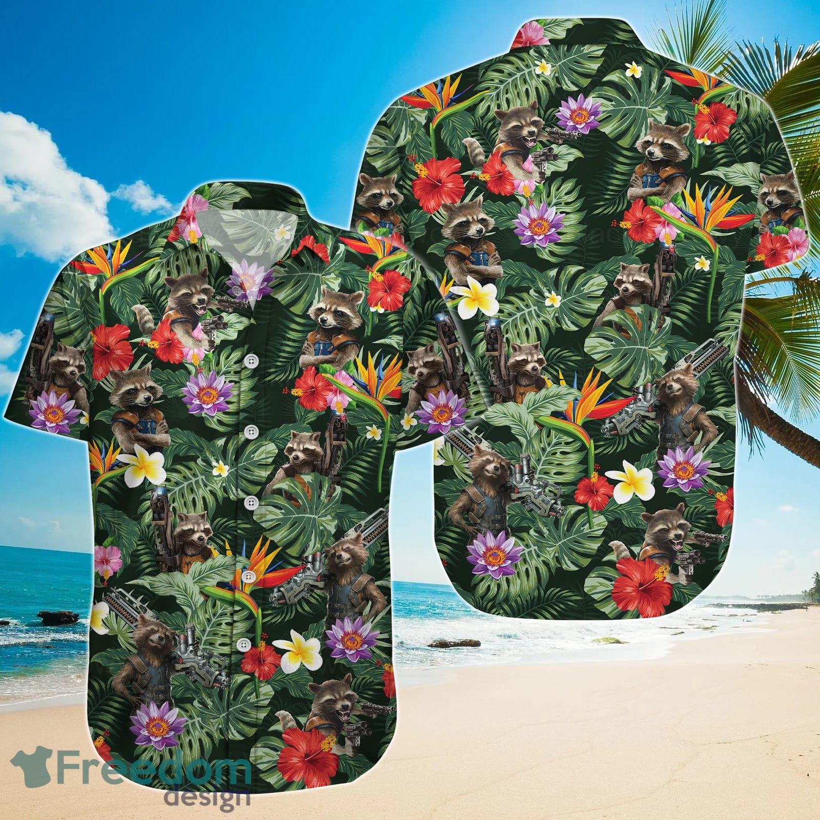 Rocket Raccoon Hawaiian Shirt And Short For Men And Women Product Photo 2