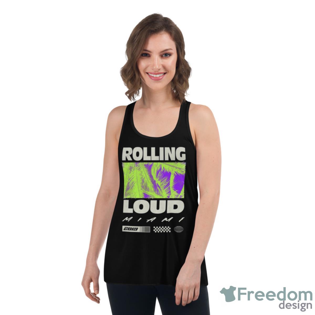 Rolling Loud Coconut Tree Shirt - Womens Flowy Racerback Tank Rolling Loud Coconut Tree Shirt - Womens Flowy Racerback Tank