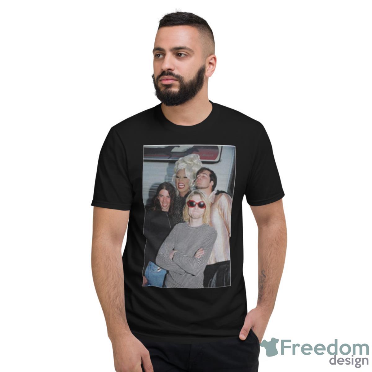 Rupaul And Nirvana Dave Grohl Kurt Cobain Krist Novoselic Shirt - Short Sleeve T-Shirt