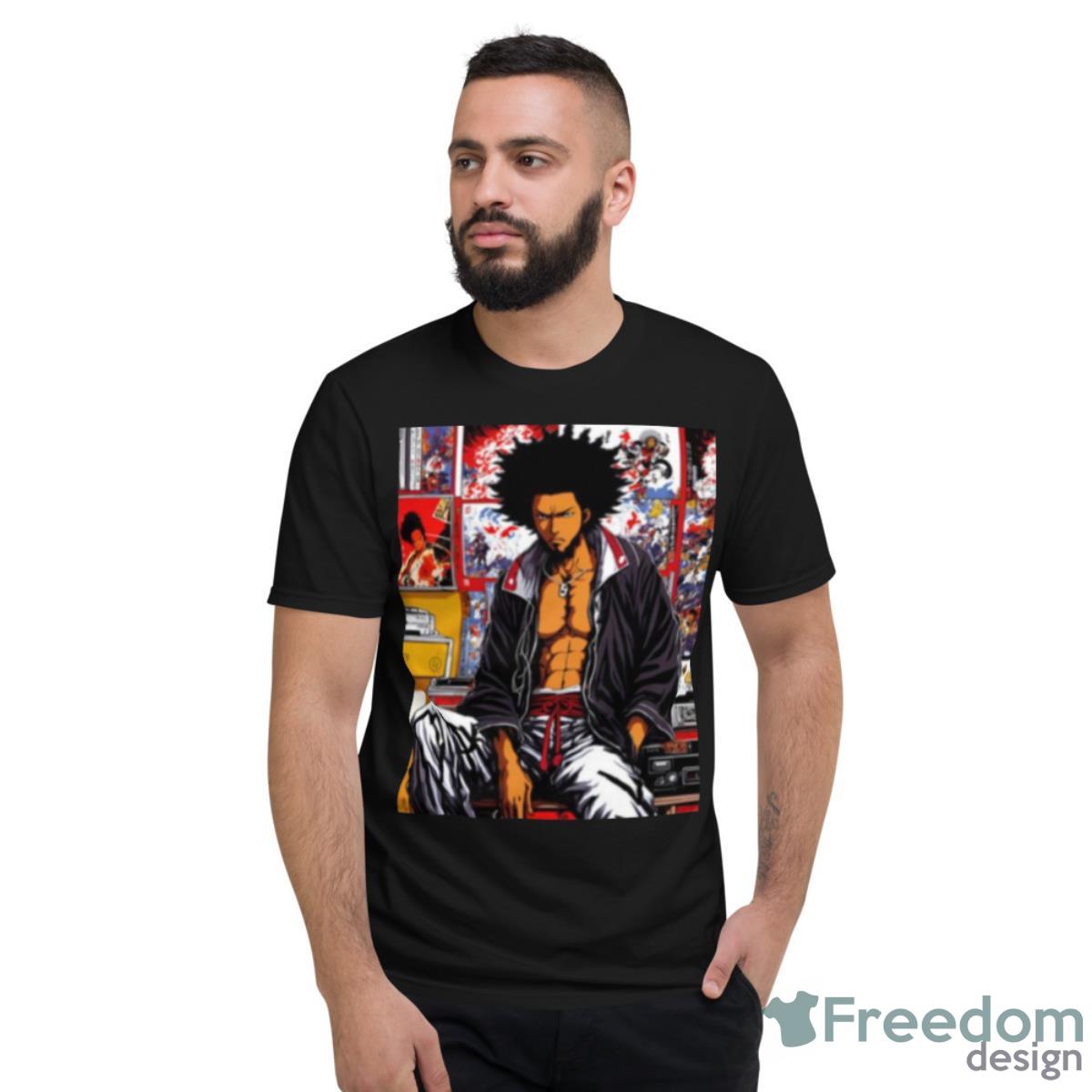 Samurai Afro Lofi Hip Hop Aesthetic 90s Shirt - Short Sleeve T-Shirt