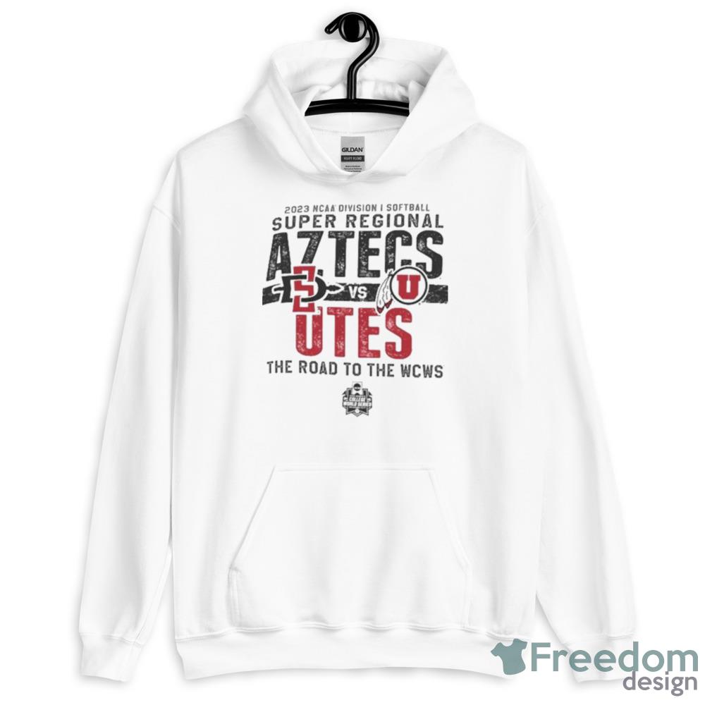 San Diego State Aztecs Vs Utah Utes 03 NCAA Division I Softball Super Regional The Road To The WCWS White T Shirt image San Diego State Aztecs Vs Utah Utes 03 NCAA Division I Softball Super Regional The Road To The WCWS White T Shirt - 18500 Unisex Heavy Blend Hooded Sweatshirt