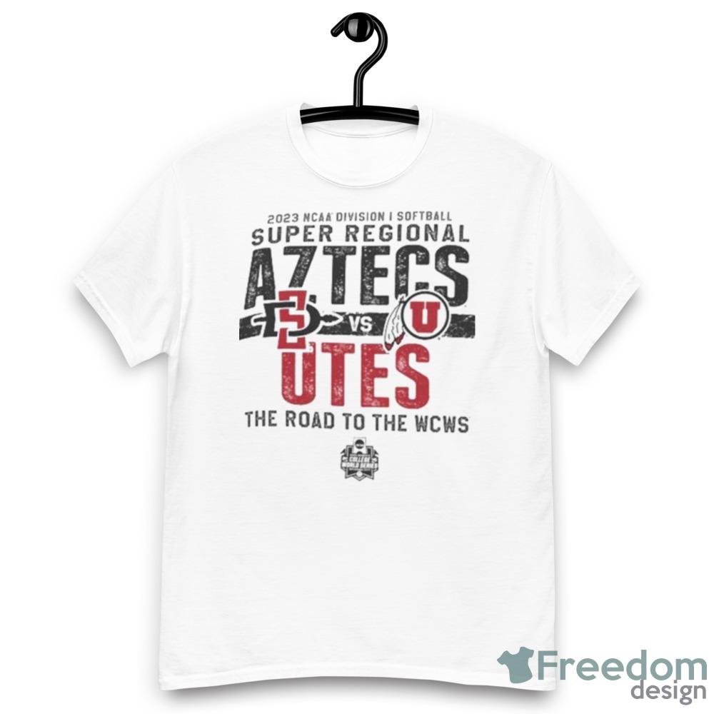 San Diego State Aztecs Vs Utah Utes 03 NCAA Division I Softball Super Regional The Road To The WCWS White T Shirt - Men’s Classic Tee Gildan 5000 San Diego State Aztecs Vs Utah Utes 03 NCAA Division I Softball Super Regional The Road To The WCWS White T Shirt - Men’s Classic Tee Gildan 5000